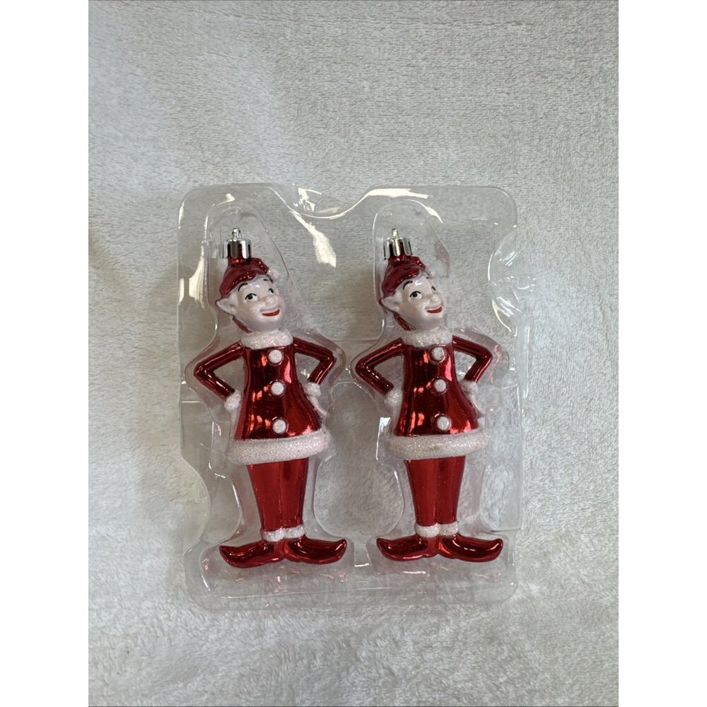 Two 2 Pack Elf Ornament‎ Christmas Decorations Tree Trimming